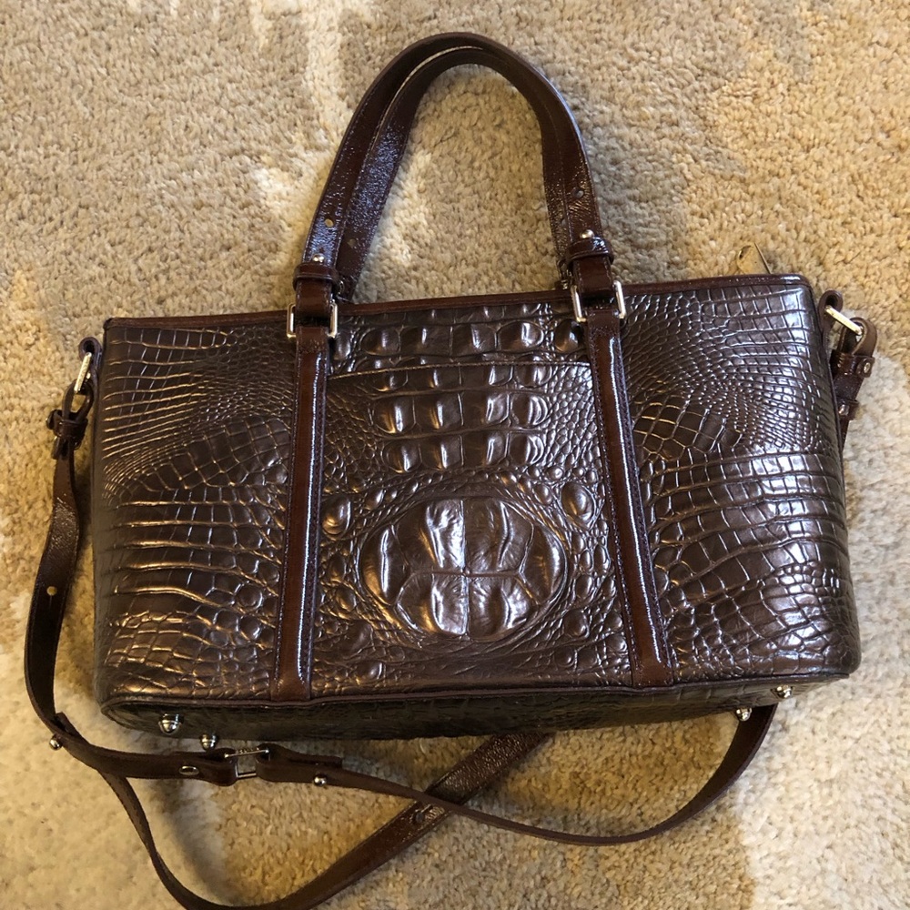 Brahmin Mini Asher Handbag In Brown Patina Dorati Excellent Condition! - Picture 6 of 16